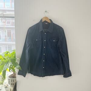 Duluth Trading Co. Blue Long Sleeve Snap Up Top Size XL